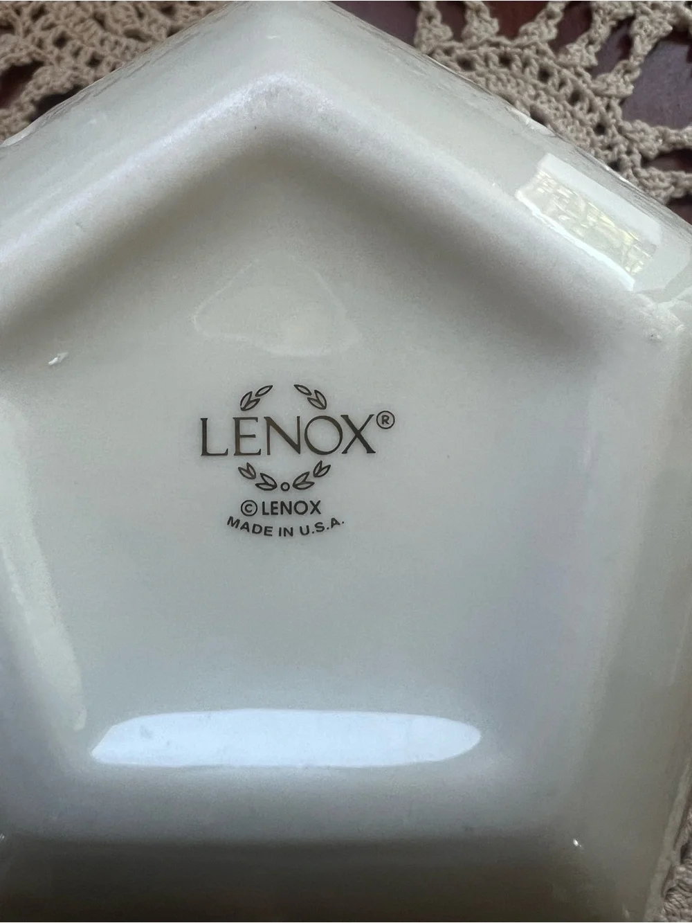 Lenox Basket Pierced Heart Porcelain Basket Bowl Ivory Gold Trim USA Scalloped